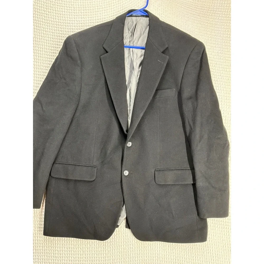 [Classic] Mens Chaps Wool Silk Cashmere Blazer 42R Black